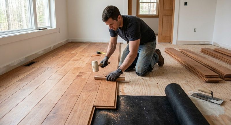 Cherry Floor Installation in New Smyrna Beach, FL